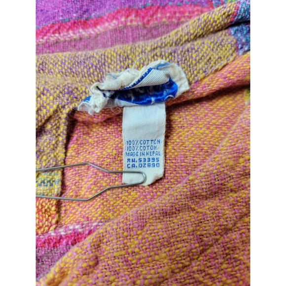 Vintage Adini Bright Plaid Color Block Cotton Shift  Dress Nepal‎ Large - Picture 7 of 11